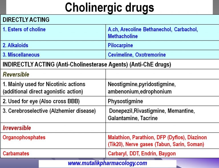 Cholinergic Drugs- Agonists And Anti-Cholinesterase Agents | Mutalik ...